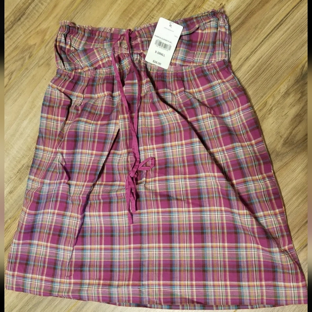 Vintage Arizona Crop Cami Tank Top plaid pink Extra Small New